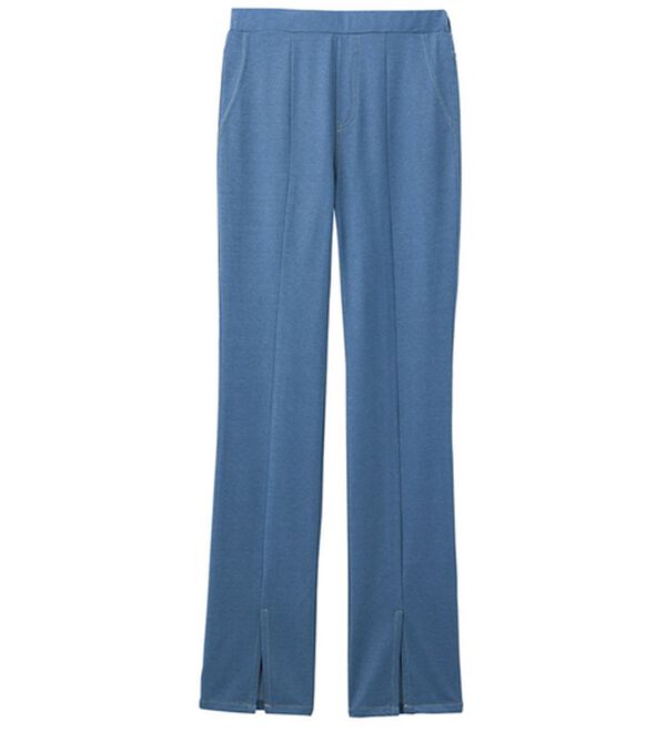 RANAN（ラナン）の「ひんやり！デニム調スリットパンツ（フルレングスパンツ）」｜詳細画像