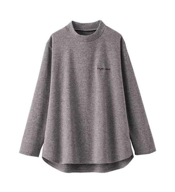 BELLUNA（ベルーナ）の「ロゴ刺しゅう裏起毛ニットソーチュニック（カットソー）」｜詳細画像