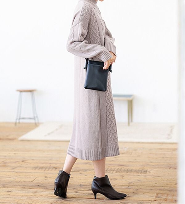 BELLUNA（ベルーナ）の「ケーブル柄ロング丈ニットワンピース（ニットワンピース）」｜詳細画像