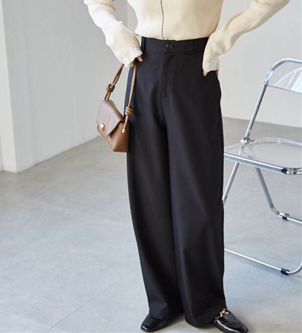 RANAN（ラナン）の「麻調素材カーブスラックス（ワイドパンツ・ガウチョ）」｜詳細画像