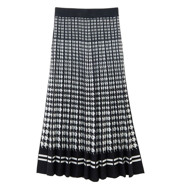 RANAN（ラナン）の「【ムースタッチライト】洗える！千鳥ジャカードスカートセットアップ（ひざ丈スカート）」｜詳細画像