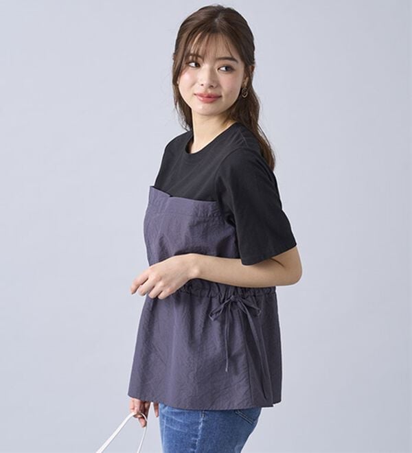 BELLUNA（ベルーナ）の「ヒンヤリ！ビスチェ重ね着風Ｔシャツ（カットソー）」｜詳細画像