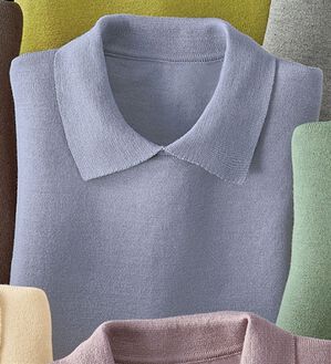 BELLUNA（ベルーナ）の「ウール入りデザインセーター（ニット・セーター）」｜ブルーグレー