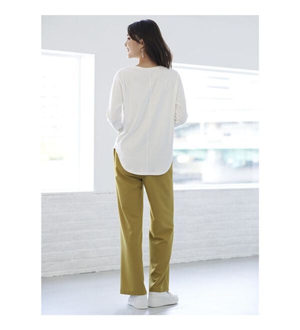 BELLUNA（ベルーナ）の「錯覚美脚！裾スリットセミワイドパンツ（フルレングスパンツ）」｜詳細画像