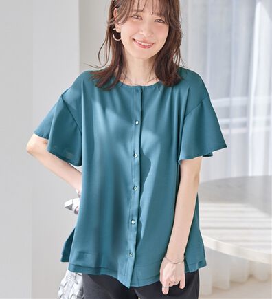 Viola e Viola（ヴィオラ エ ヴィオラ）の「さらさらＥＡＳＹ　Ａラインブラウス（チュニック）」