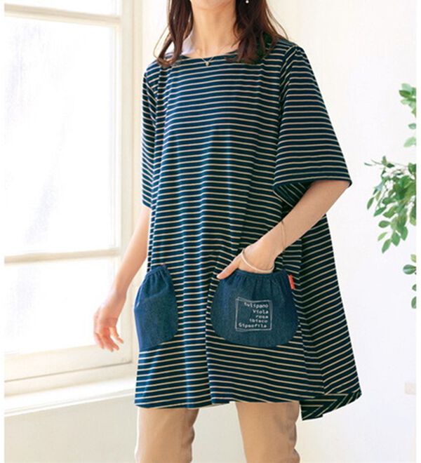 ルフラン（ルフラン）の「【３色組】ビッグシルエットかっぽうＴシャツ（パジャマ・ルームウェア）」｜詳細画像