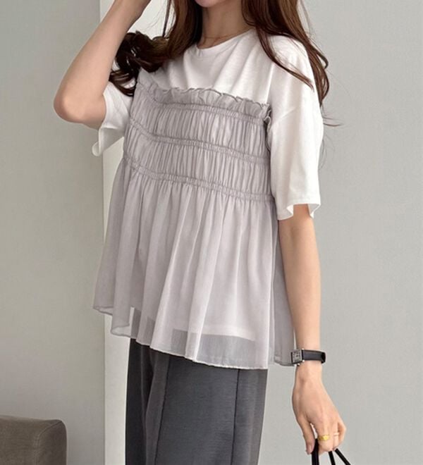 GeeRA（ジーラ）の「シアービスチェドッキングＴシャツ（カットソー）」｜詳細画像