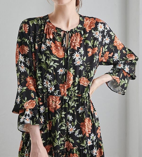 RANAN（ラナン）の「レトロフラワーティアードワンピ（その他ワンピース）」｜詳細画像