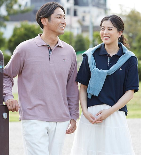 「＜アーノルド　パーマー＞ワンポイント刺しゅう鹿の子ポロシャツ（長袖・半袖）（メンズポロシャツ）」｜詳細画像