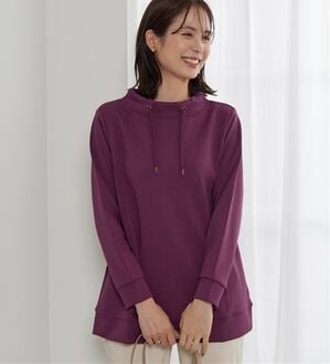 BELLUNA（ベルーナ）の「【新色追加】ワイドネックサイド切替プルオーバー（カットソー）」｜ワイン