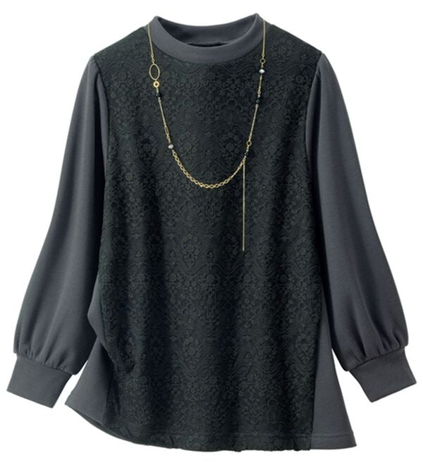 ルフラン（ルフラン）の「【３色組】レースデザイン裏起毛プルオーバー（カットソー）」｜詳細画像