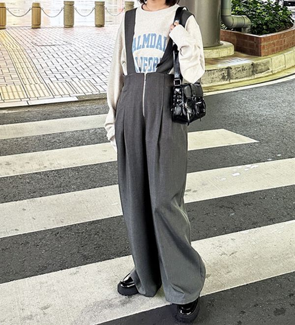 GeeRA（ジーラ）の「フロントジップハイウエストサロペット（オールインワン）」｜詳細画像