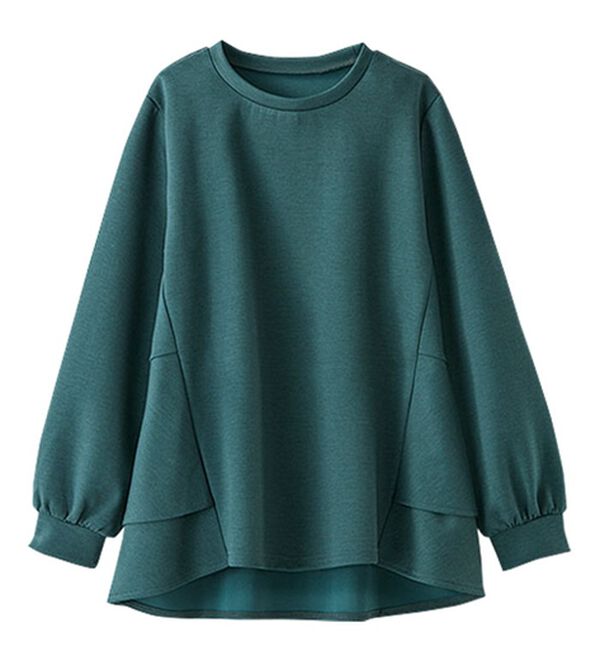 BELLUNA（ベルーナ）の「柔らか素材バックフレアープルオーバー（カットソー）」｜ブルー