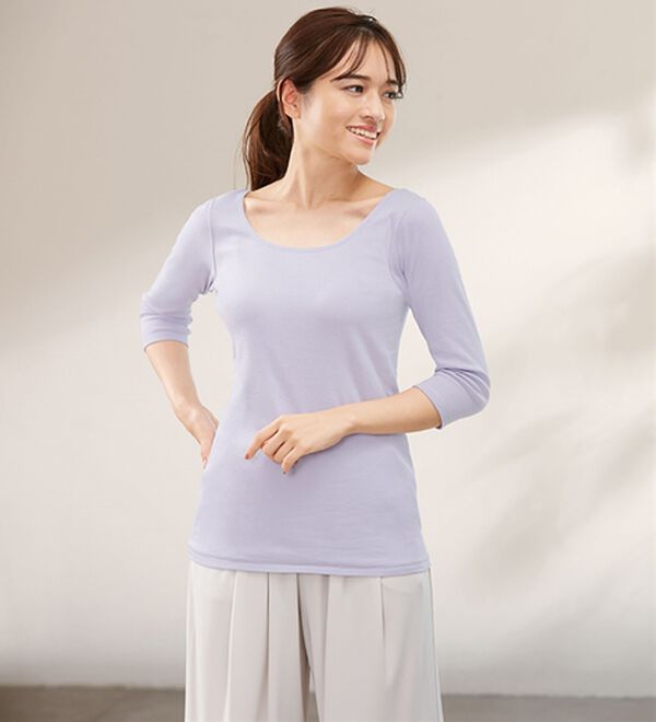 「素肌よろこぶオーガニックコットン７分袖（肌着・インナーウェア）」｜詳細画像