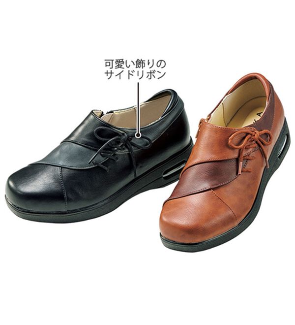 BELLUNA（ベルーナ）の「５Ｅ配色サイドリボンスリッポン（スリッポン）」｜詳細画像