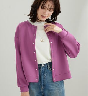 BELLUNA（ベルーナ）の「きれい見えスナップボタンカーディガン（ニットカーディガン）」｜ピンク