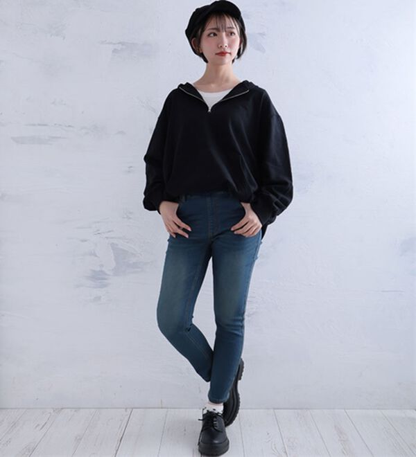 A HAPPY MARILYN（アハッピーマリリン）の「【Ｍ～８Ｌ】【選べる丈】魔法の美ライン ストレッチ スキニー デニムパンツ（スリム・スキニーパンツ）」｜詳細画像