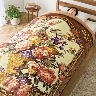 「シンサレート機能わた使用大判衿付毛布布団（掛布団）」