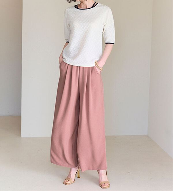 RANAN（ラナン）の「ひんやり！リラックスタックワイドパンツ（ワイドパンツ・ガウチョ）」｜詳細画像