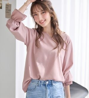 alotta（アロッタ）の「【裏起毛あり・なし】キャンディースリーブハートネックブラウス（ブラウス）」｜ピンク