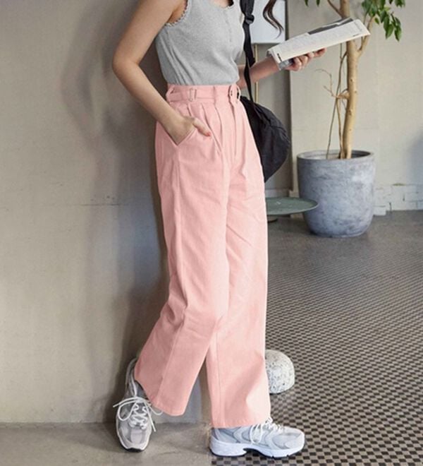 CHAN ME（チャンミ）の「ツーストラップコットンワイドパンツ（ワイドパンツ・ガウチョ）」｜詳細画像