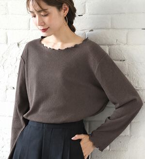 A HAPPY MARILYN（アハッピーマリリン）の「【大きいサイズ】【Ｌ～６Ｌ】すっきりリブカットソートップス（カットソー）」｜詳細画像