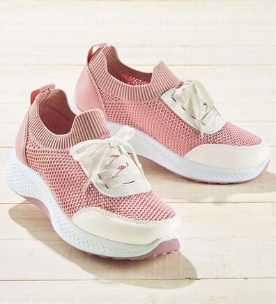 BELLUNA（ベルーナ）の「紐靴に見えるのびのびニットスニーカー（スニーカー）」