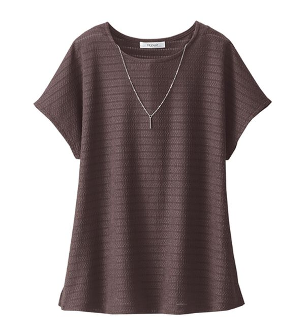 BELLUNA（ベルーナ）の「ネックレス付ジャカード素材プルオーバー（カットソー）」｜詳細画像