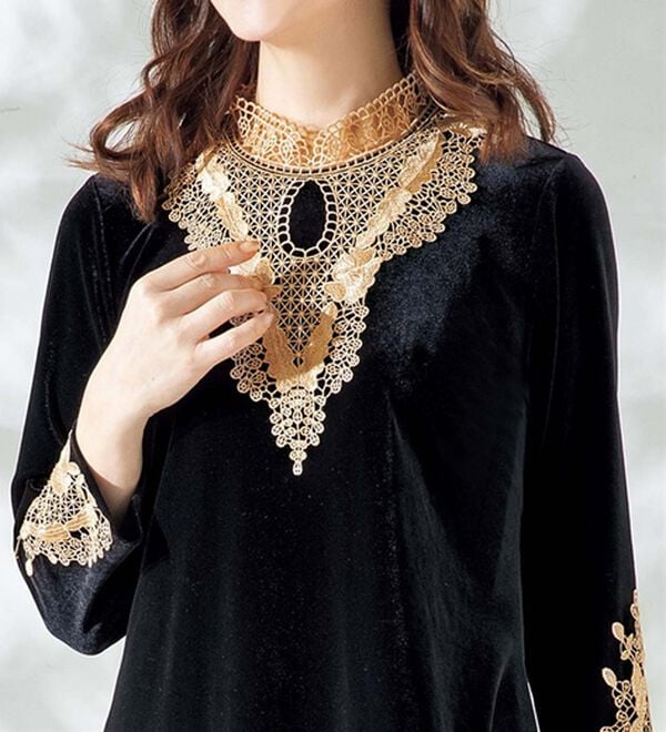 ルフラン（ルフラン）の「ベロア素材チュニックパンツスーツ＜アンレナ＞（パンツスーツ）」｜詳細画像