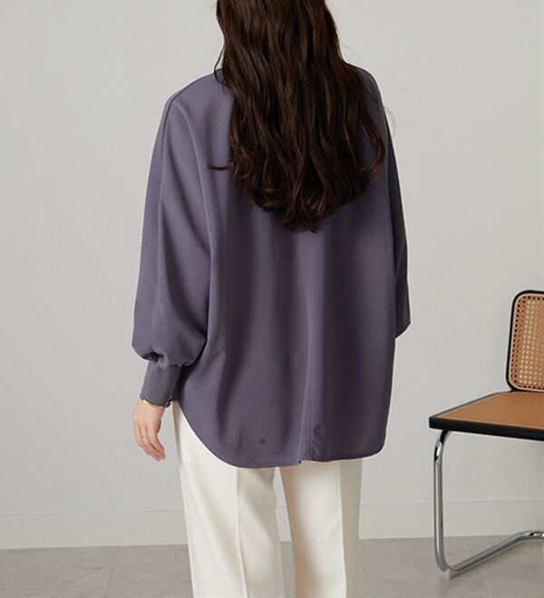 BELLUNA（ベルーナ）の「Ｔシャツ感覚なのにきちんとブラウス見え！カットジョーゼットプルオーバー（カットソー）」｜詳細画像