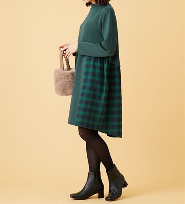 BELLUNA（ベルーナ）の「【Ｌａｇｒｉｌｕａ】チェック切替チュニックワンピース（チュニック）」｜詳細画像