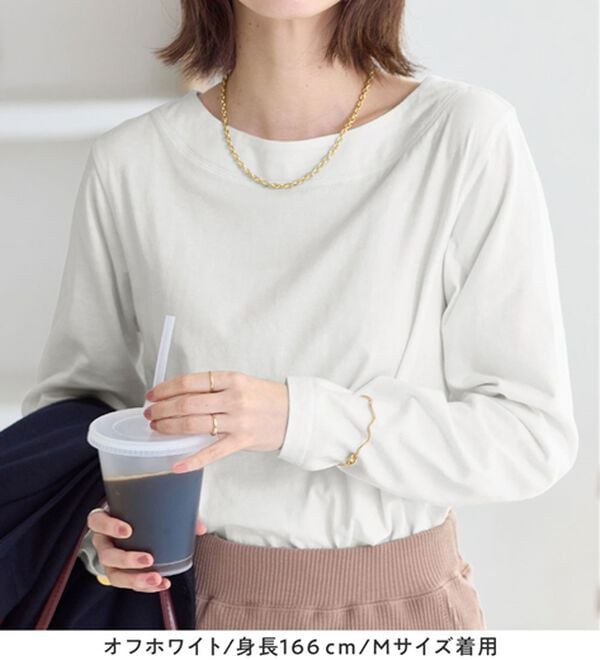 Viola e Viola（ヴィオラ エ ヴィオラ）の「柔らか綿１００％大人キレイTシャツ（カットソー）」｜詳細画像