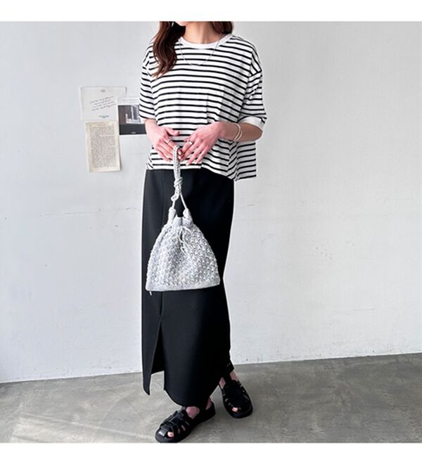 GeeRA（ジーラ）の「綿混素材クロップドＴシャツ（Tシャツ）」｜詳細画像