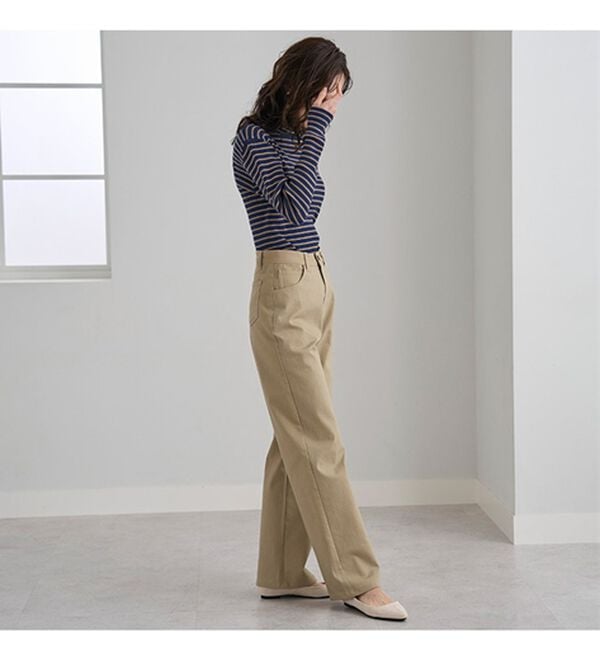 BELLUNA（ベルーナ）の「ぐんぐん伸びるカラーワイドデニム（ワイドパンツ・ガウチョ）」｜詳細画像