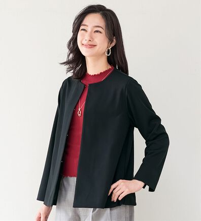 ルフラン（ルフラン）の「ポケットが嬉しいストレッチジャケット（ノーカラージャケット）」