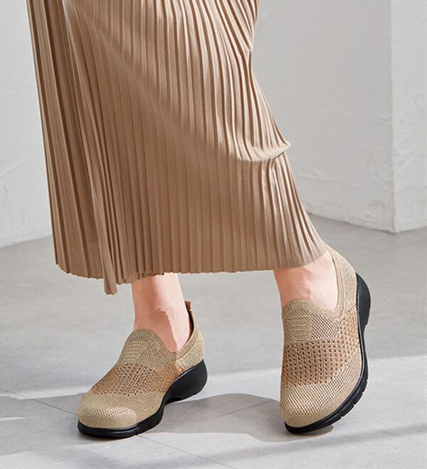 ルフラン（ルフラン）の「ラインストーン付ニットシューズ（パンプス）」｜詳細画像