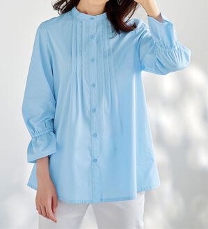 BELLUNA（ベルーナ）の「綿混素材春色ブラウス（ブラウス）」｜サックス