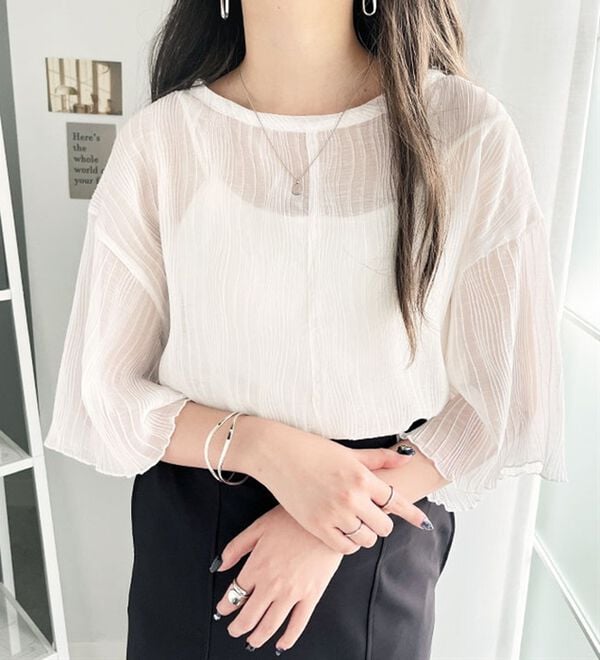 GeeRA（ジーラ）の「前後２ＷＡＹシアーＴシャツブラウス（ブラウス）」｜詳細画像