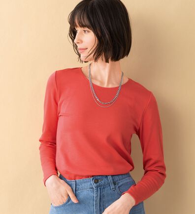 LAVIENNE（ラヴィエンヌ）の「もっとあったか！肌側綿クルーネックプルオーバー（肌着・インナーウェア）」
