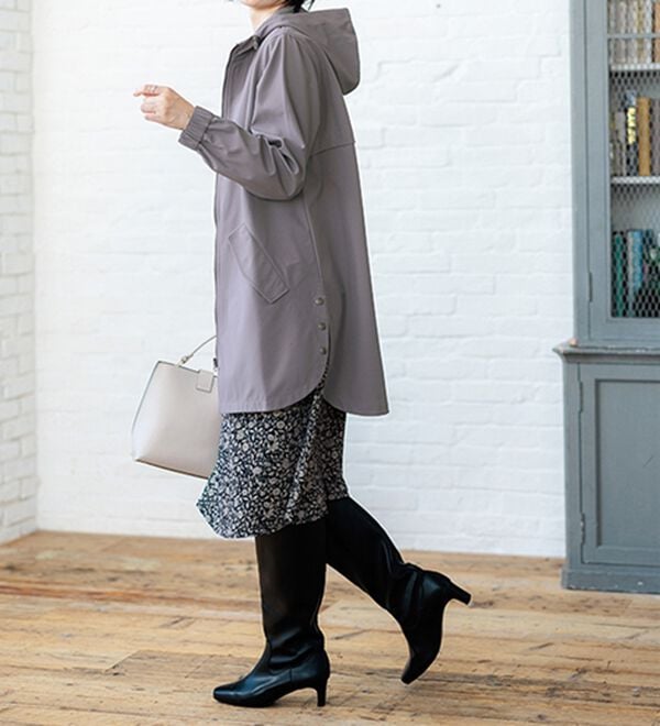 BELLUNA（ベルーナ）の「はっ水加工ボンディング素材ロング丈パーカー（ハーフコート）」｜詳細画像