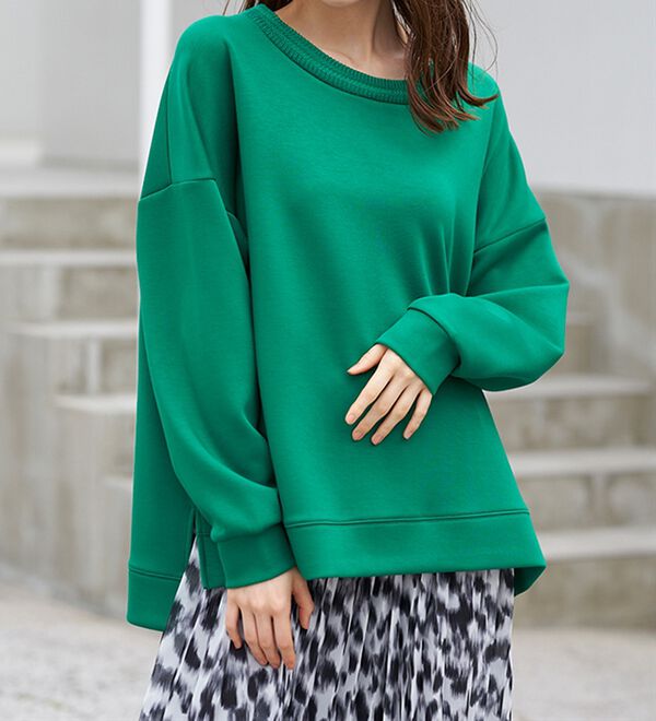 RANAN（ラナン）の「＜ＨＳ＞編立衿ポイントきれいめスウェット（カットソー）」｜詳細画像