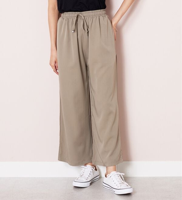 BELLUNA（ベルーナ）の「【接触冷感】なめらかタッチイージーワイドパンツ（ワイドパンツ・ガウチョ）」｜詳細画像