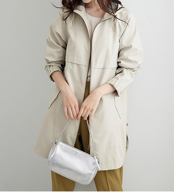 BELLUNA（ベルーナ）の「はっ水加工ボンディング素材ロング丈パーカー（ロングコート）」｜詳細画像