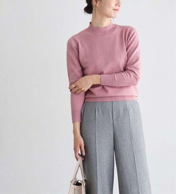 Pierrot（ピエロ）の「【Ｍ～３Ｌ】プレミアムカシミヤタッチハイネックニット（ニット・セーター）」｜詳細画像
