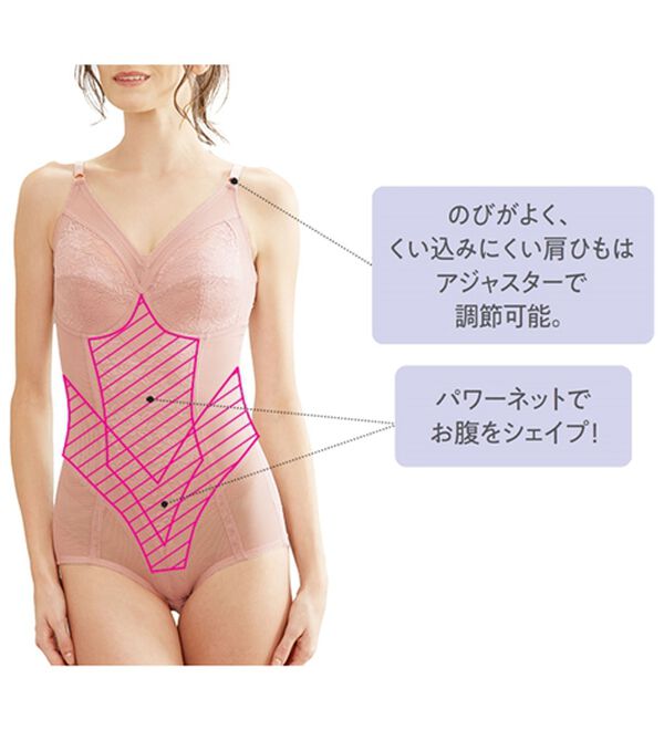 LAVIENNE（ラヴィエンヌ）の「【２色組】すっきりボディスーツ（ボディスーツ・シェイパー）」｜詳細画像