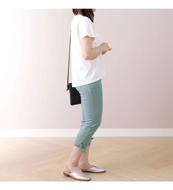 BELLUNA（ベルーナ）の「美脚ストレッチ裾リボンクロップドパンツ（クロップドパンツ）」｜詳細画像