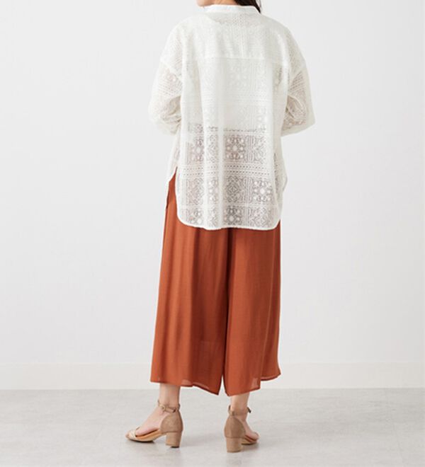 「上品レース素材シャツチュニック（チュニック）」｜詳細画像