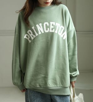 A HAPPY MARILYN（アハッピーマリリン）の「【Ｌ～８Ｌ】【ハピぽか裏起毛】２デザインから選べるロゴトレーナー 毛玉になりにくい（トレーナー・スウェット）」｜ミント