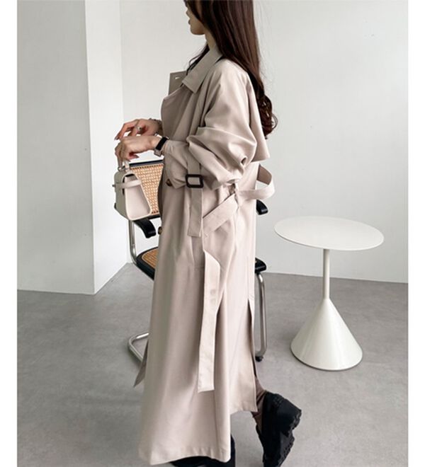 GeeRA（ジーラ）の「『ドラマ着用商品』上品オーバーサイズトレンチコート（ロングコート）」｜詳細画像