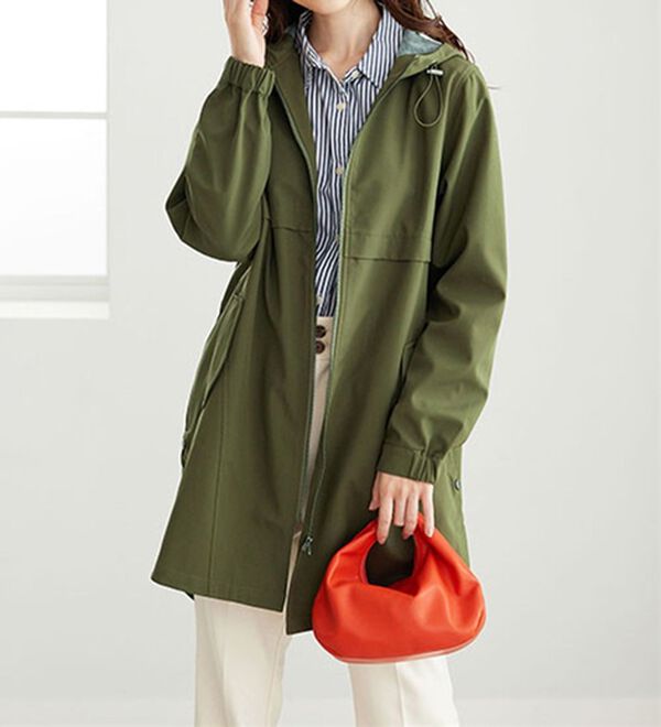 BELLUNA（ベルーナ）の「はっ水加工ボンディング素材ロング丈パーカー（ロングコート）」｜詳細画像